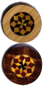 Ersatz-Spielsteine aus Holz mit Intarsien für Backgammon oder Tavlaspiel
