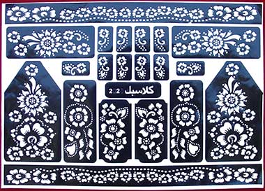 pochoirs « Art de tatouage au henné » feuille no 12