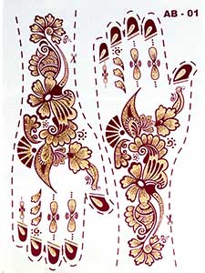 Indische Mehndi Glitter-Tattoos Nr.1 für zwei Hände