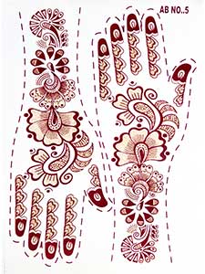Indische Mehndi Glitter-Tattoos Nr.5 für zwei Hände
