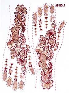 Indische Mehndi Glitter-Tattoos Nr.7 für zwei Hände
