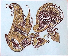 Mehndi pailletée de l'Inde no 11a (3 motifs en or)