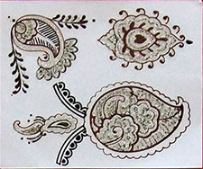 Mehndi pailletée de l'Inde no 12b (3 motifs en argent)