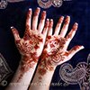Henna-Farbe auf Haut bzw. Farbe eines Henna-Tattoos, das mit natürlichem Henna gemacht wurde.