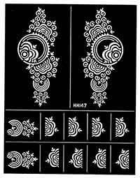 Feuille avec 12 pochoirs pour tatouages au henné à faire soi-même, feuille n°13 Feuille avec 12 pochoirs pour tatouages au henné DIY, feuille n°13