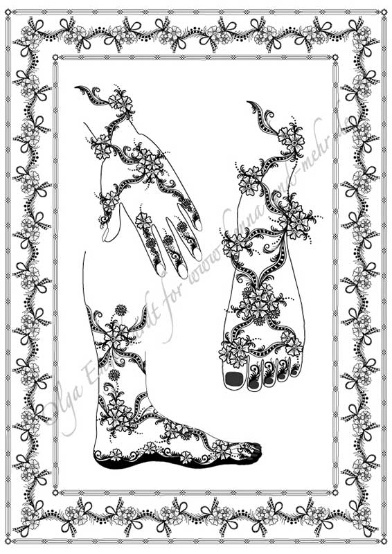 Modèle de dessin au Henné ou Mehndi no 1