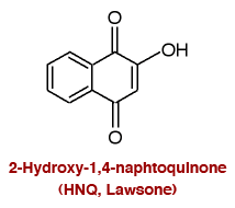 Chemische Struktur der Henna-Farbe HNQ, Lawson