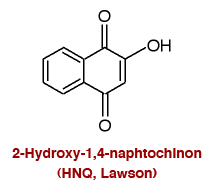 Chemische Struktur des Hennafarbstoffes Lawson