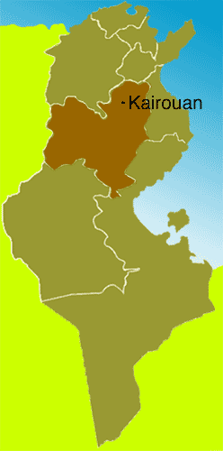 Landkarte Tunesiens mit Kairuan