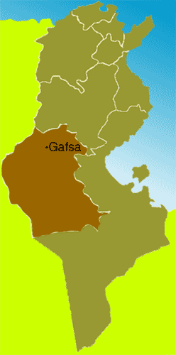 Landkarte Tunesiens mit Gafsa